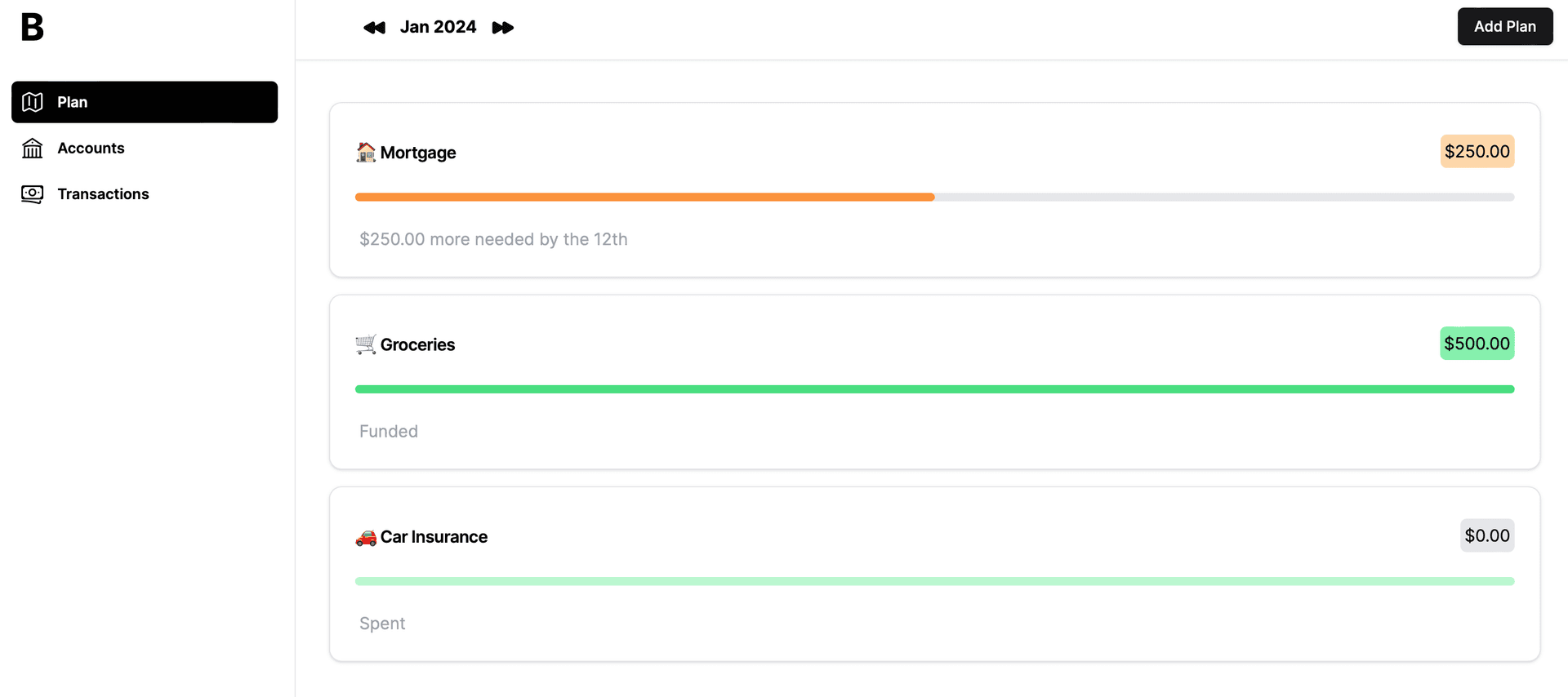 Balance's plan page